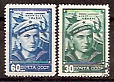 СССР, 1948, №1306-07, День ВМФ, серия из 2-х марок, (.)...-миниатюра